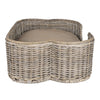 Scallop Tropical Handwoven Rattan Dog Bed With Machine Washable Cushion