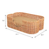 Scallop Tropical Water Hyacinth Pet Bed with Washable Cushion, Light Brown