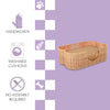 Scallop Tropical Water Hyacinth Pet Bed with Washable Cushion, Light Brown