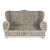 Classic Mediterranean Handwoven Rattan Dog Daybed With Machine-Washable Cushion
