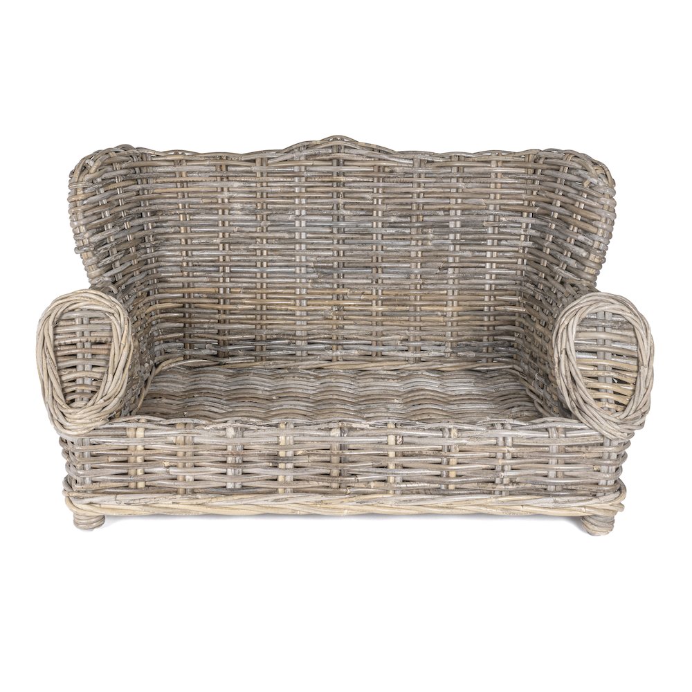 Classic Mediterranean Handwoven Rattan Dog Daybed With Machine-Washable Cushion