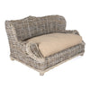 Classic Mediterranean Handwoven Rattan Dog Daybed With Machine-Washable Cushion