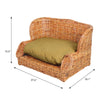 Classic Mediterranean Water Hyacinth Pet Daybed with Cushion, Light Brown