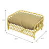 Elevated Bohemian Rattan Pet Daybed with Machine-Washable Cushion, Light Brown