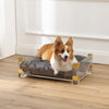 Haines Small/Medium Modern Lucite Velvet Pet Bed with Washable Cushion