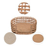Gigi Modern Bohemian Handwoven Hyacinth Open-Weave Oval Pet Bed