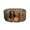 Gigi Modern Bohemian Handwoven Hyacinth Open-Weave Oval Pet Bed