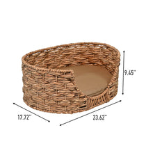 Perri Classic Farmhouse Handwoven Hyacinth Oval Pet Bed