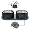 Marbre  Modern Weighted Double Marble and Stainless Steel Bowl 12oz (1.5 Cups)