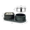 Marbre  Modern Weighted Double Marble and Stainless Steel Bowl 12oz (1.5 Cups)