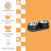 Marbre  Modern Weighted Double Marble and Stainless Steel Bowl 12oz (1.5 Cups)
