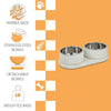 Marbre Modern Weighted Double Marble and Stainless Steel Bowl 12oz (1.5Cups)