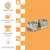 Marbre  Modern Weighted Double Marble and Stainless Steel Bowl 12oz (1.5 Cups)