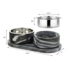Marbre  Modern Weighted Double Marble and Stainless Steel Bowl 12oz (1.5 Cups)