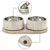 Marbre  Modern Weighted Double Marble and Stainless Steel Bowl 12oz (1.5 Cups)
