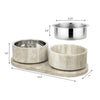 Marbre  Modern Weighted Double Marble and Stainless Steel Bowl 12oz (1.5 Cups)
