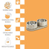 Marbre  Modern Weighted Double Marble and Stainless Steel Bowl 12oz (1.5 Cups)