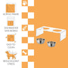 Small/Medium Modern Lucite Rectangular Elevated Pet Feeder