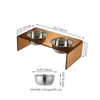 5" Acrylic Rectangular Elevated Pet Feeder, 20oz 2-Stainless Steel Bowls, Amber