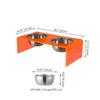 5" Acrylic Rectangular Elevated Pet Feeder, 20oz 2-Stainless Steel Bowls, Pink