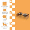 7.5" Rectangular Elevated Pet Feeder, 54oz 2-Stainless Steel Bowls, Amber