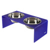 7.5" Rectangular Elevated Pet Feeder, 54oz 2-Stainless Steel Bowls, Purple