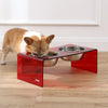 7.5" Rectangular Elevated Pet Feeder, 54oz 2-Stainless Steel Bowls, Red