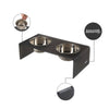 7.5" Rectangular Elevated Pet Feeder, 54oz 2-Stainless Steel Bowls, Dark Gray
