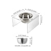 5" Acrylic Rectangular Elevated Pet Feeder, 20oz 1-Stainless Steel Bowl, Clear