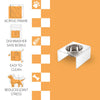 5" Acrylic Rectangular Elevated Pet Feeder, 20oz 1-Stainless Steel Bowl, Clear