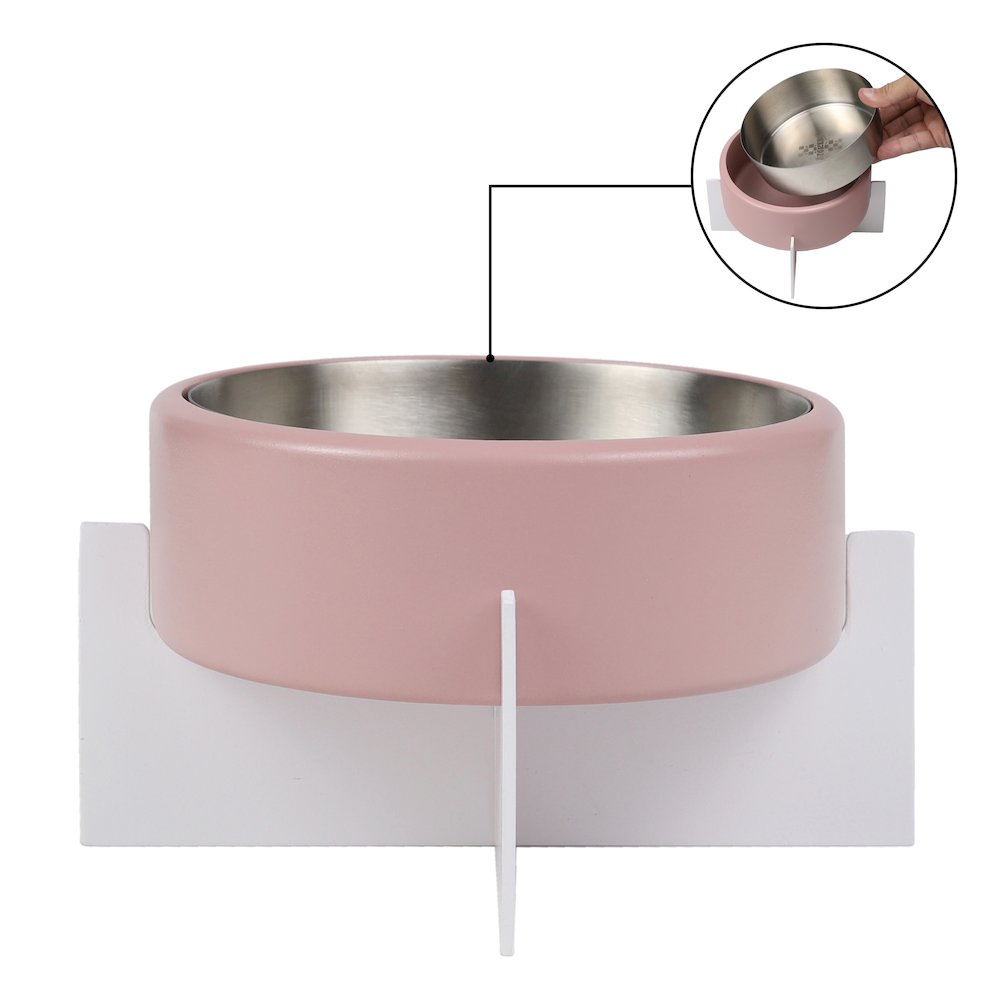 Intersecta  Concrete and Stainless Steel Bowl 16oz (2 Cups) with Metal Stand