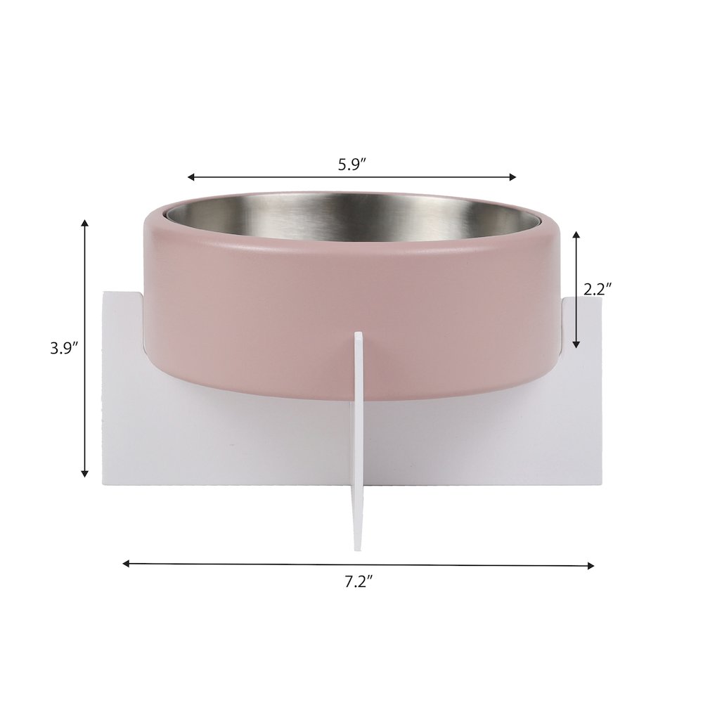 Intersecta  Concrete and Stainless Steel Bowl 16oz (2 Cups) with Metal Stand