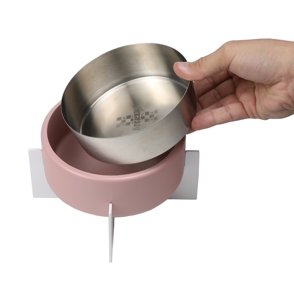 Intersecta  Concrete and Stainless Steel Bowl 16oz (2 Cups) with Metal Stand