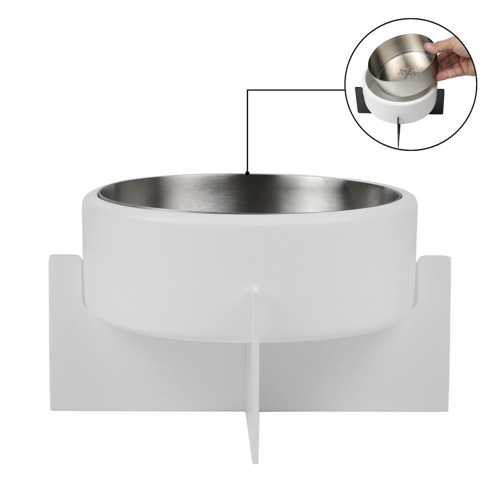 Intersecta  Concrete and Stainless Steel Bowl 16oz (2 Cups) with Metal Stand