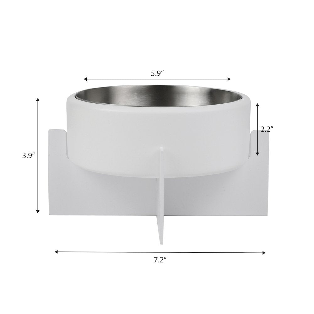 Intersecta  Concrete and Stainless Steel Bowl 16oz (2 Cups) with Metal Stand