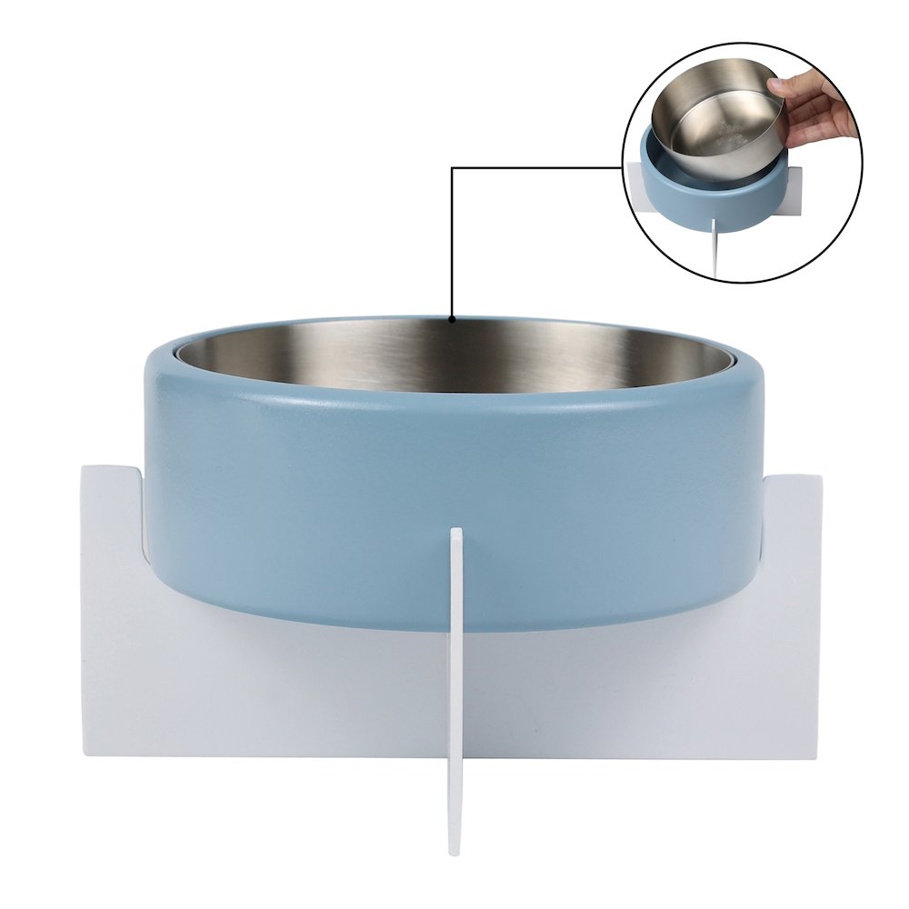Intersecta  Concrete and Stainless Steel Bowl 16oz (2 Cups) with Metal Stand