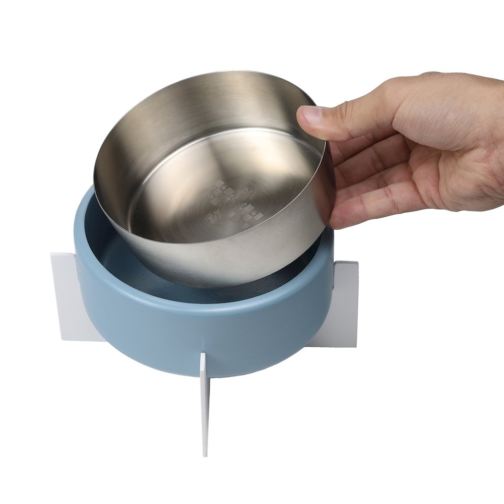 Intersecta  Concrete and Stainless Steel Bowl 16oz (2 Cups) with Metal Stand