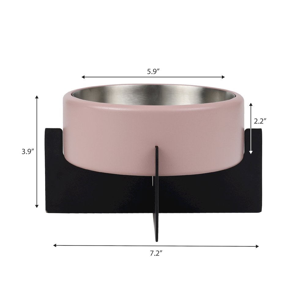 Intersecta  Concrete and Stainless Steel Bowl 16oz (2 Cups) with Metal Stand