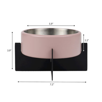 Intersecta  Concrete and Stainless Steel Bowl 16oz (2 Cups) with Metal Stand