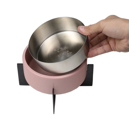 Intersecta  Concrete and Stainless Steel Bowl 16oz (2 Cups) with Metal Stand