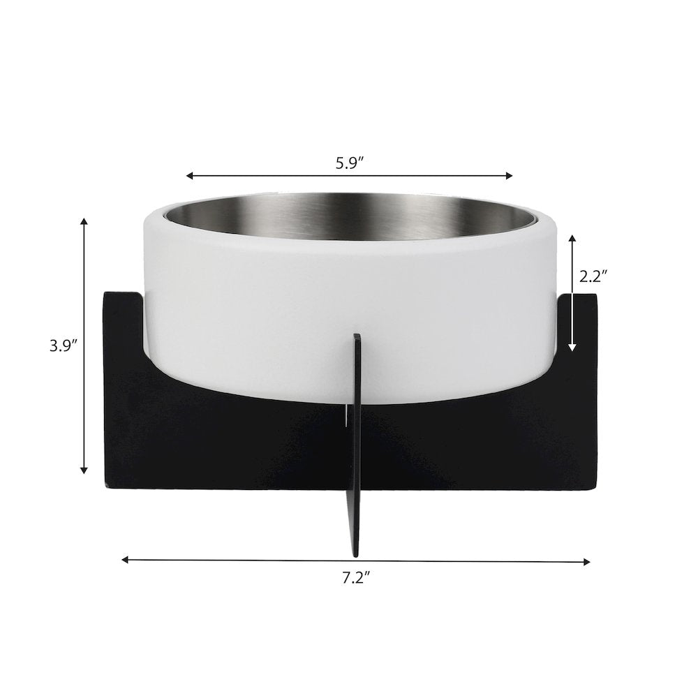 Intersecta  Concrete and Stainless Steel Bowl 16oz (2 Cups) with Metal Stand