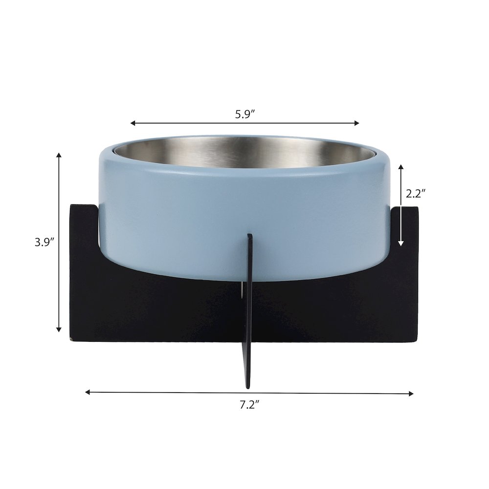 Intersecta  Concrete and Stainless Steel Bowl 16oz (2 Cups) with Metal Stand