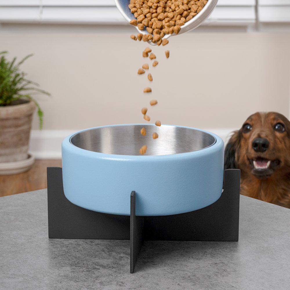 Intersecta  Concrete and Stainless Steel Bowl 16oz (2 Cups) with Metal Stand