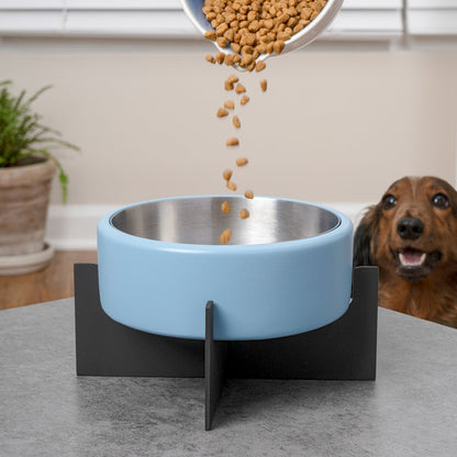Intersecta  Concrete and Stainless Steel Bowl 16oz (2 Cups) with Metal Stand