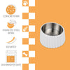 Ripple Ridge  Slanted Concrete and Stainless Steel Bowl 16oz (2 Cups) Pet