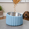 Ripple Ridge  Slanted Concrete and Stainless Steel Bowl 16oz (2 Cups) Pet