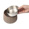 Ripple Ridge  Slanted Concrete and Stainless Steel Bowl 16oz (2 Cups) Pet