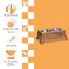 Serenity 6.9"  Elevated Wicker Pet Feeder with 18oz (2.2 Cups) 2-Stainless