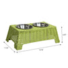 Serenity 6.9"  Elevated Wicker Pet Feeder with 18oz (2.2 Cups) 2-Stainless