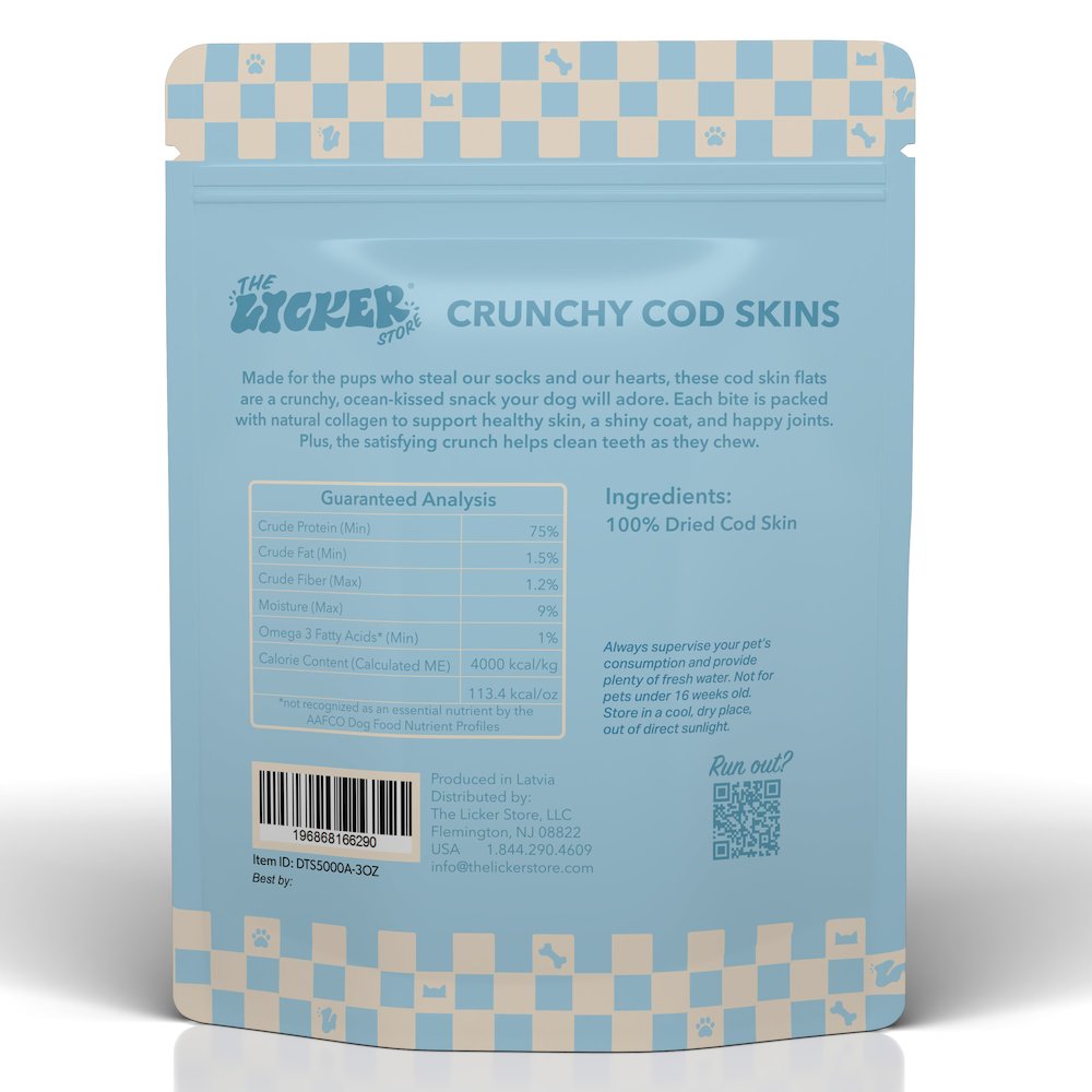 THE LICKER STORE Gluten and Grain-Free Omega-3 Single Ingredient Crunchy Dried